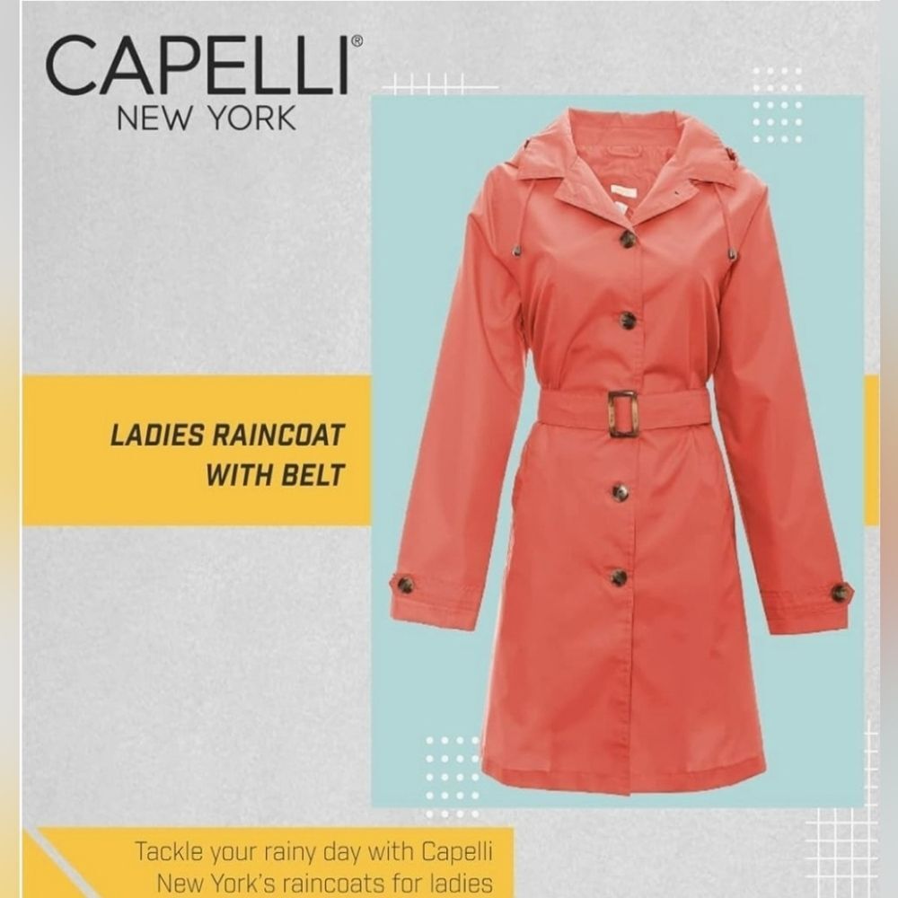 CAPELLI Trench Rain Coat Women's Size Large
